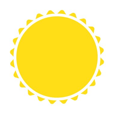 Güneş simge vektör izole