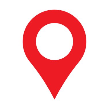 Kırmızı harita iğnesi. Konum haritası simgesi. Konum kodu. Pin simgesi vektörü.