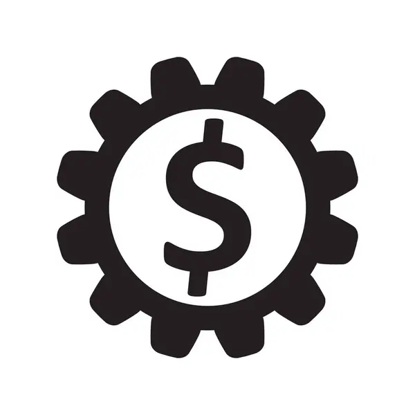 Concept Business Solutions Dollar Sign Gear Vector Isolated Icon — Stock Vector