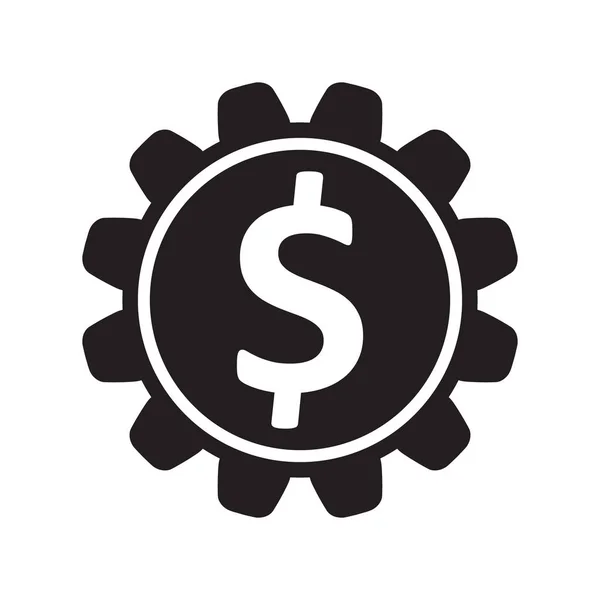 Concept Business Solutions Dollar Sign Gear Vector Isolated Icon — Stock Vector