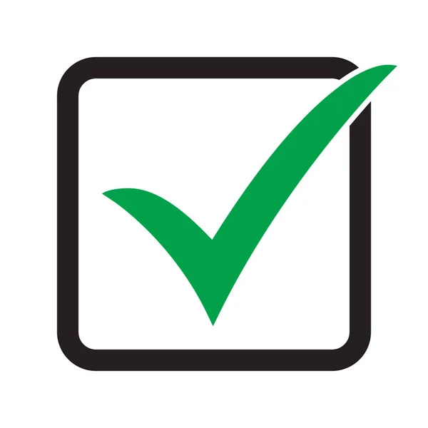 Tick Icon Vector Symbol Checkmark Isolated White Background Check List — Stock Vector
