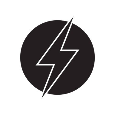 Yıldırım, elektrik güç vektör logo tasarım öğesi. Enerji ve gök gürültüsü elektrik sembolü kavramı. Daire yıldırım cıvata işareti. Güç hızlı hızlı logo
