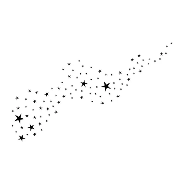 Зірки Білому Тлі Чорна Зірка Елегантною Зіркою Метеороїд Комета Астероїд — стоковий вектор