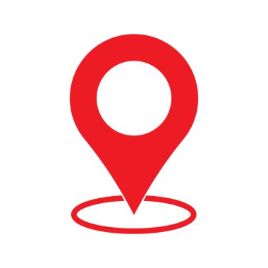 Kırmızı harita iğnesi. Konum haritası simgesi. Konum kodu. Pin simgesi vektörü.