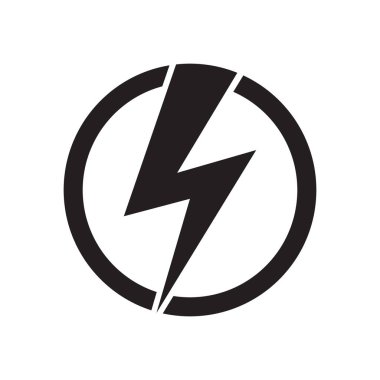 Elektrik enerjisi logo tasarım öğesi, enerji simgesi.