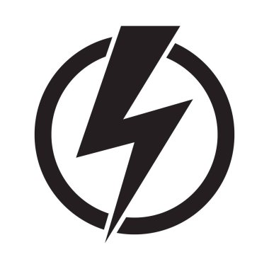 Enerji güç vektör simgesi beyaz arka plan üzerinde. Elektrik öğeleri.