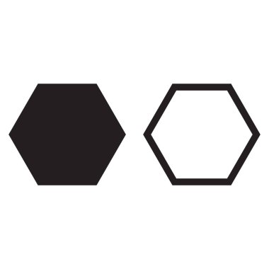 Altıgen simgesi, vektör geometri altıgen altı taraflı çokgen altıgen, hat izole vektör