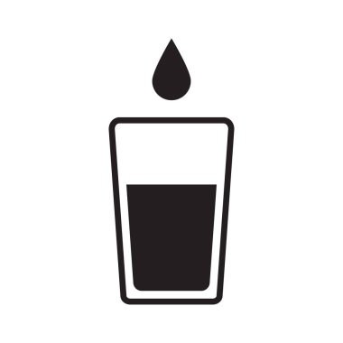 Vektör cam su simgeler, taze meyve suyu içecek simgesi