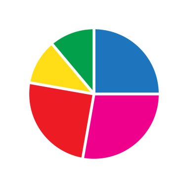 Pasta grafiği düz simgesi, diyagram simgesi