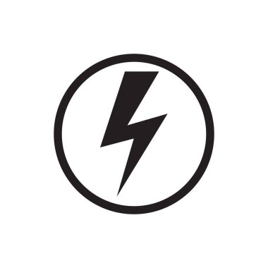 Enerji güç vektör simgesi beyaz arka plan üzerinde. Elektrik öğeleri.