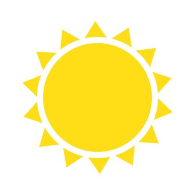 Güneş simge vektör izole