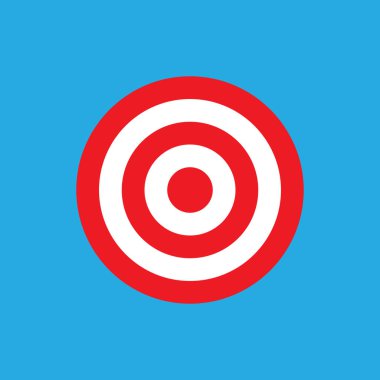 Bullseye hedef veya ok hedef düz vektör simgesini uygulamalar ve Web siteleri için