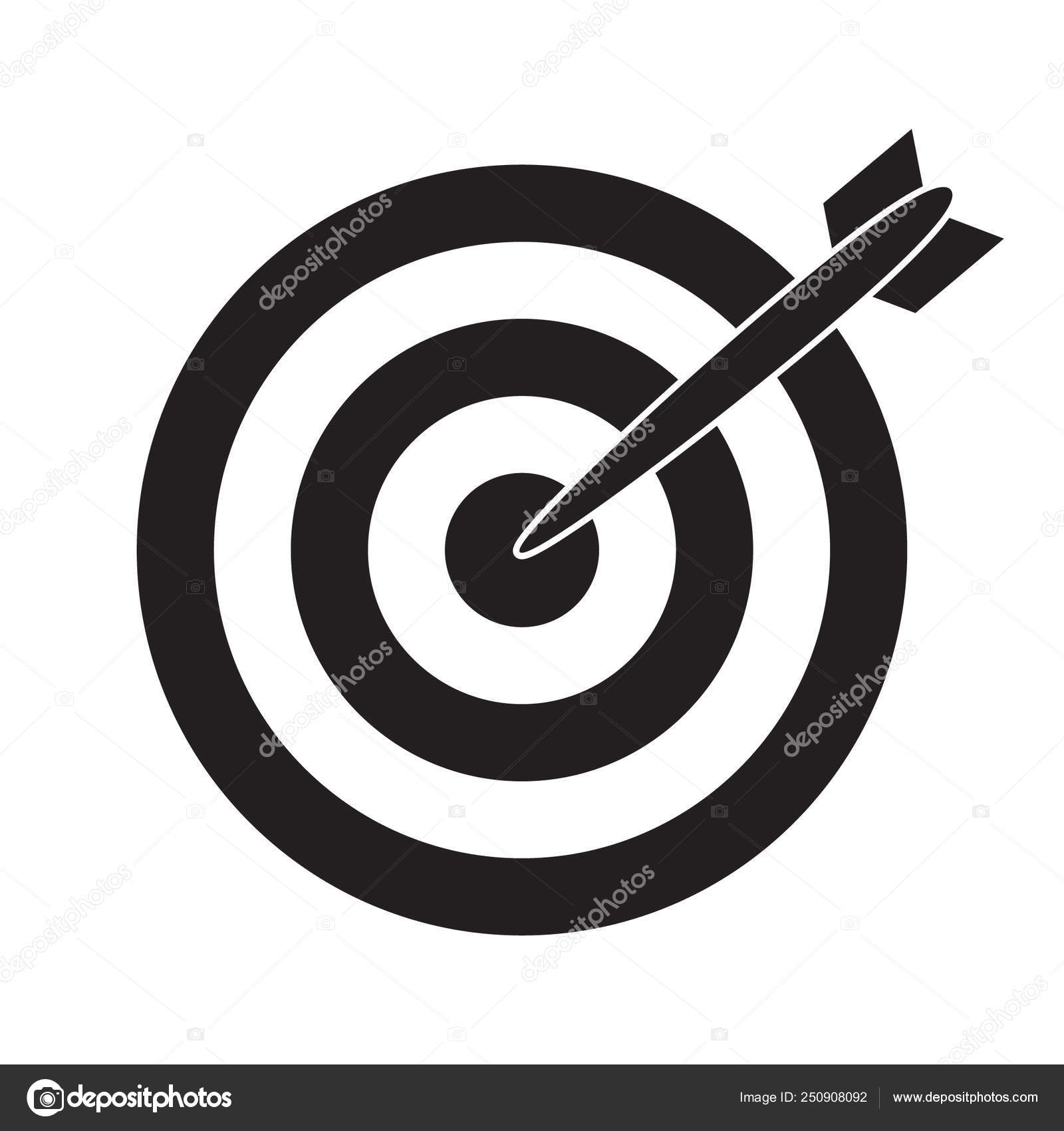 Successful Shoot Darts Target Aim Icon White Background Vector Illustration  Stock Vector by ©DMVector 250908092