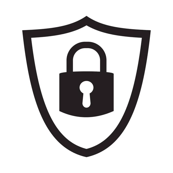 Shield Security Lock Symbol Protection Safety Password Security Vector Icon — Stock Vector