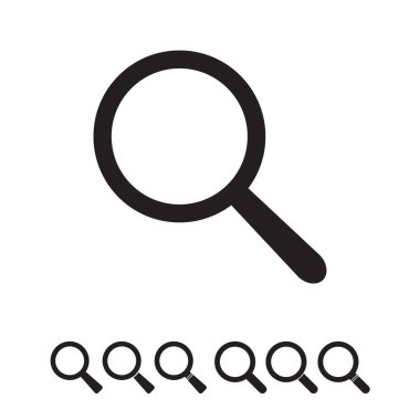 Arama simgesi. Büyüteç simgesi, vektör büyüteç ya da silindir işareti.