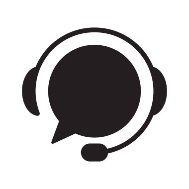 Beyaz arka plan üzerinde konuşma balonu ile destek. Düz vektör destek simgesi tasarım.