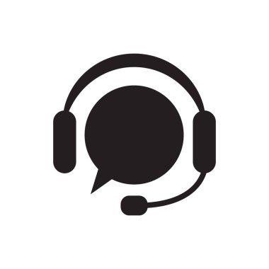 Beyaz arka plan üzerinde konuşma balonu ile destek. Düz vektör destek simgesi tasarım.