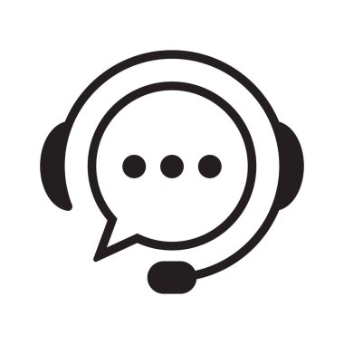 Beyaz arka plan üzerinde konuşma balonu ile destek. Düz vektör destek simgesi tasarım.