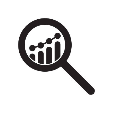 Analitik vektör simgesi - çubuk grafikli büyüteç