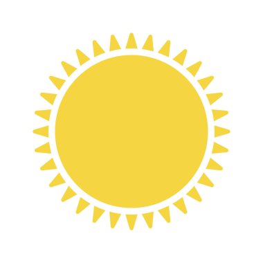 Güneş simge vektör izole