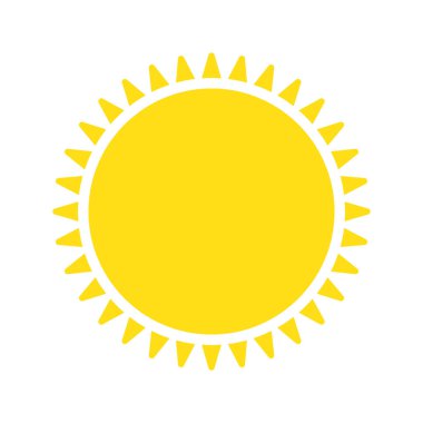 Güneş simge vektör izole