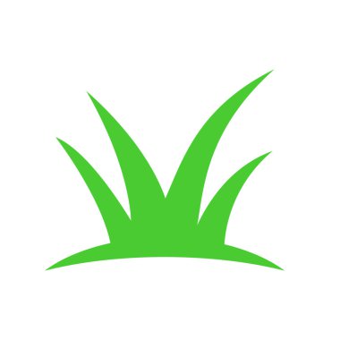 Çim simgesi yeşil renkli düz bir tasarım.