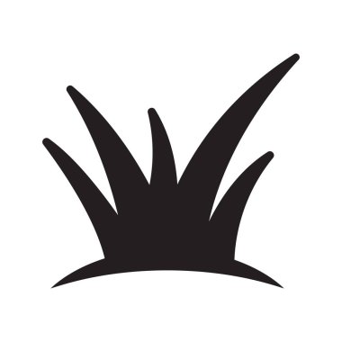 Çim simge siyah renkli düz bir tasarım.