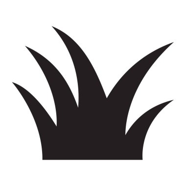 Çim simge siyah renkli düz bir tasarım.