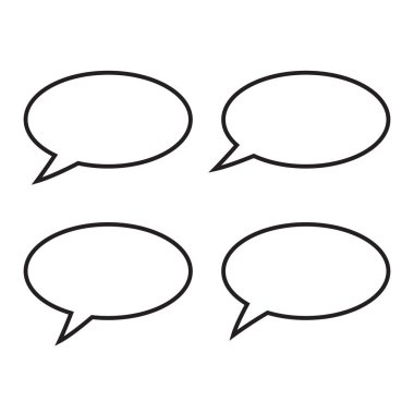 Konuşma balonu, konuşma balonu, sohbet balonu çizgisi uygulamalar ve web siteleri için sanat vektör simgesi