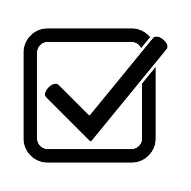 Kene simge vektör simgesi, beyaz arka plan, onay işareti veya onay kutusunu piktogram, kontrol simgesini veya doğru seçim işareti izole yeşil onay işareti.