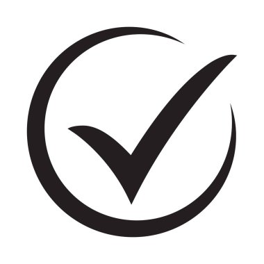 Kene simge vektör simgesi, beyaz arka plan, onay işareti veya onay kutusunu piktogram, kontrol simgesini veya doğru seçim işareti izole yeşil onay işareti.