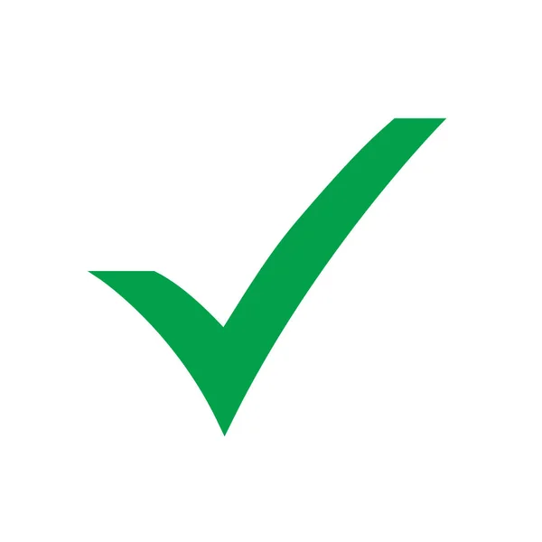Ícone Marca Verificação Verde Marque Símbolo Cor Verde Ilustração Vetorial — Vetor de Stock