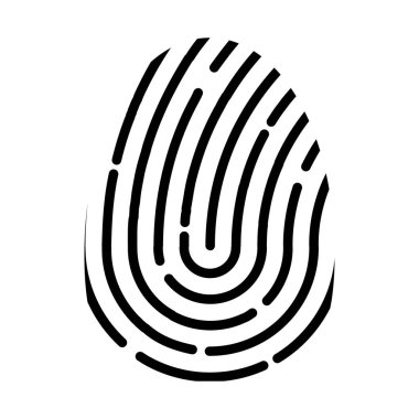 Beyaz arkaplanda parmak izi vektör çizimi izole edildi