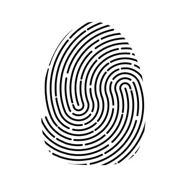 Beyaz arkaplanda parmak izi vektör çizimi izole edildi
