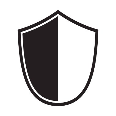 Kalkan kutsal kişilerin resmi. Koruma simgesi. vektör işareti