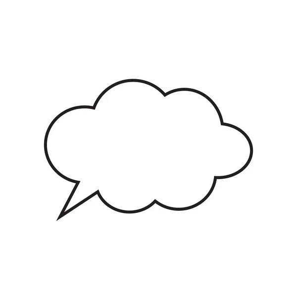Diálogos Desenhos Animados Vetor Linha Nuvem Imagem Ícone Nuvem Pensando — Vetor de Stock