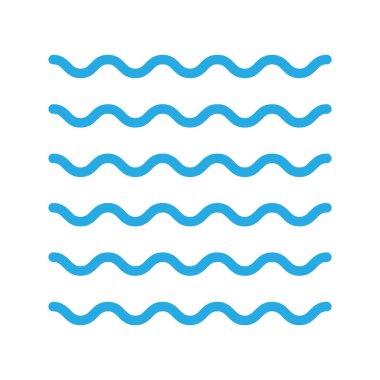 Su dalgası vektör, nehir su illüstrasyon, doğa elemanı, okyanus veya deniz sembolü