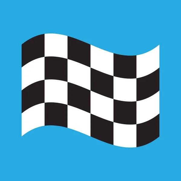 Rutig Tävlings Flagga Isolerad Blå — Stock vektor
