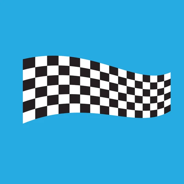 Rutig Tävlings Flagga Isolerad Blå — Stock vektor