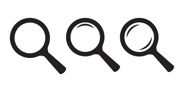 Увеличительный Стеклянный Значок Векторная Лупа Знак Лупы Иконка Поиска — стоковый вектор