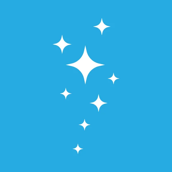 Значок Сияние Значок Чистая Звезда Белый Значок Синем Фоне — стоковый вектор