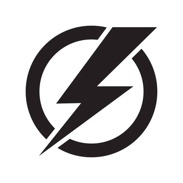 Lightning Bolt Electricity Power Vector Icon — Stock Vector