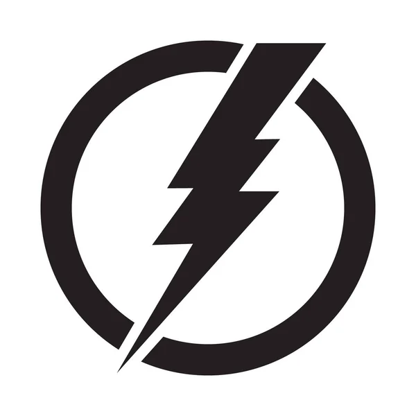 Lightning Bolt Electricity Power Vector Icon — Stock Vector
