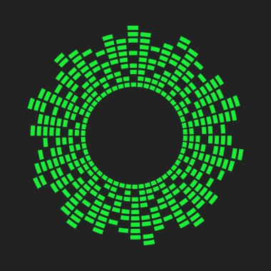 Ekolayzır müzik ses dalgası daire vektör simgesi simgesi tasarım. İzole ekolayzer simgesi.