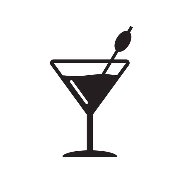 Martin Glas Symbol Cocktail Vektor Symbol Getränk Symbol — Stockvektor