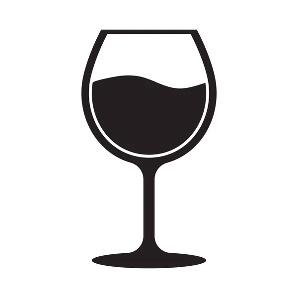 Şarap Cam Vektör Simgesi — Stok Vektör