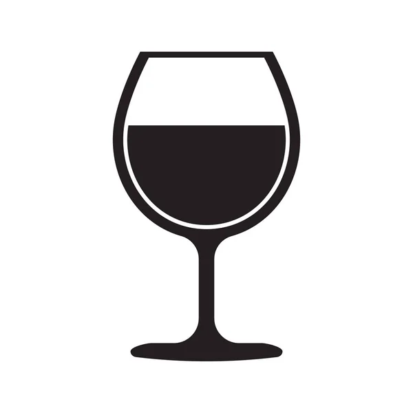 Icono Cristal Vino Vector — Vector de stock