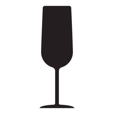 Şampanya cam basit simgesi. Beyaz arka planda yalıtılmış vektör çizimi.