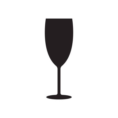 Şampanya cam basit simgesi. Beyaz arka planda yalıtılmış vektör çizimi.
