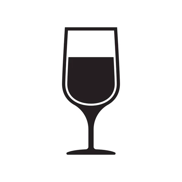 Bicchiere Champagne Semplice Icona Illustrazione Vettoriale Isolata Sfondo Bianco — Vettoriale Stock